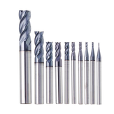 Drillpro 1-10mm HRC55 TiAlN 4 Flutes End Mill Cutter Tungsten Carbide Milling Cutter CNC Tool
