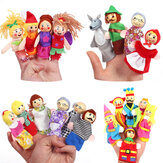 مجموعة دمى إصبع العائلة بالملابس الناعمة للأطفال هدية لعبة دمية