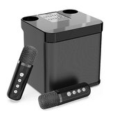YS203 Bluetooth-Lautsprecher mit Dual-Wireless-Mikrofon, Surround-Stereo-Sound, tiefer Bass, 3000mAh, Karaoke-Maschinenkit für Zuhause