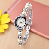 Art- und Weisediamant-elegante Perlen-Dame Bracelet Watch Damen Quarz-Uhr
