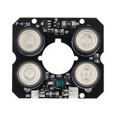 Placa de LED IR 3pcs para câmera CCTV. 4*Spot LED IR em matriz. Placa de luz infravermelha para visão noturna 850nm DC12V.
