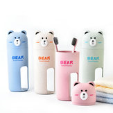 Honana Cute Bear Travel Portable Toothbrush Handle Cup Design 4 Color Options Organizer Storage Box 