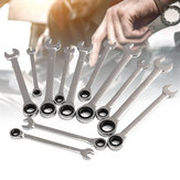 12Pcs 6-19mm Ratchet Wrench Set Ratcheting Spanner Car Repair Tool DIY Open Ring
