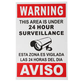 Advertencia de seguridad en inglés Señal de advertencia Pegatina de cámara Advertencia Esta área está bajo vigilancia las 24 horas