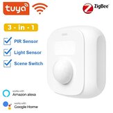 Tuya Wifi Zigbe Mini Sensor Body PIR Sensor With Light Sensor Scene Switch Function Smart Life App Support Alexa Google Home