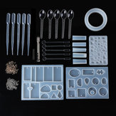 27 Adet DIY Zanaat Aletler Kit Silikon Kristal Kalıp Yapımı Takı Kolye Reçine Döküm