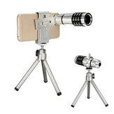 12X Zoom 80 ° Açı Optik Telefoto Teleskop Lens Alüminyum Tripod için Montaj Tutucu ile Akıllı Telefon Kamera