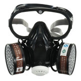 Respirator Gas Mask Safety Chemical Anti-Dust Filter Military Eye Goggle Set Workplace Safety Prote