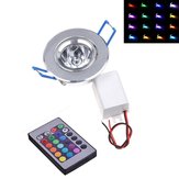 Dimmable AC85-265V 3W LED RGB Colorful Ceiling Light Down Lamp with Remote Control
