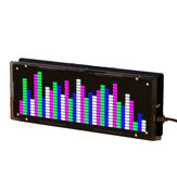 مجموعة عرض ساعة DIY LED الموسيقية ذات الطيف الضوئي 16x32 شريحة إيقاع 8 أنواع من وضع الطيف الضوئي مجموعة عرض مستوى إلكترونية