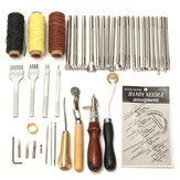 48 piezas de artesanía de cuero herramientas Kit de costura a mano punzón tallado silla de trabajo