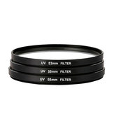 Filtro protetor de lente UV ultravioleta 52 mm 55 mm 58 mm 62 mm 67 mm 72 mm 77 mm 82 mm para câmera Canon Nikon
