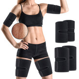 Kit OUTERDO de 4 correas de protección deportiva para brazos y muslos, cintas recortadoras de cuerpo, ajustables para mejorar la sudoración para mujeres y hombres
