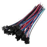 Excellway® 10 juegos de cables JST SM de 15 cm con conectores macho y hembra, con cable de 4 pines, 22AWG y un paso de 2,54 mm