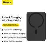 Baseus 20W 10000mAh Mini Banco de Energia de Carregamento Rápido Sem Fio Magnético para iPhone 13 Pro Max para Samsung Galaxy Note S21 Ultra Huawei Mate40 OnePlus 8 Pro