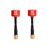 2個Foxeer Lollipop 5.8G 2.3dBi RHCPスーパーミニFPVアンテナ赤色SMA / RP-SMA RCドローン用 