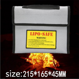 Nieuwe Oppervlakte Brandwerende Explosieveilige Li-po Batterij Veiligheid Beschermende Zak 215 * 165 * 45 MM