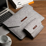 Manga de feltro de lã macia Bolsa Caso Bolsa com capa anti-riscos para MacBook Air Pro Retina 11 ~ 15 polegadas