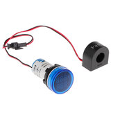 3pcs Blue Light 2in1 22mm AC50-500V 0-100A Amp Voltmeter Ammeter Voltage Current Meter With CT Au23