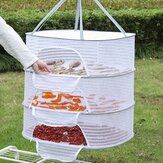 Folding Hanging Drying Rack Mesh Dryer with Zippers For Shrimp Fish Fruit Vegetables Herb