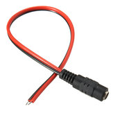 10PCS LUSTREON DC12V Θηλυκό καλώδιο τροφοδοσίας Συνδέστης Τζακ Cable Plug Cord Wire 5.5mm x 2.1mm