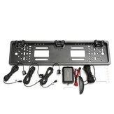 Cadre de plaque d'immatriculation arrière européen avec kit de 3 capteurs de stationnement à assistance au recul et écran LCD numérique