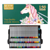 QiLi QL-C150 150 lápis de cor de madeira para artistas, lápis de cor a óleo para desenho escolar, canetas de esboço, materiais de arte, papelaria