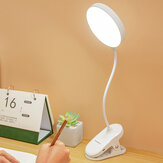 Schreibtischlampe mit USB-Ladefunktion und Clip zum Lesen im Bett, LED-Schreibtischlampen mit 3 Helligkeitsmodi, Augenschutz DC5V