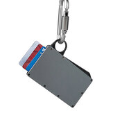 Modny uchwyt na karty kredytowe z aluminium i pętlą na palec, przenośny portfel z blokadą RFID do kart zabezpieczający przed kradzieżą, przybornik biznesowy