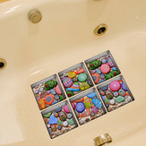 PAG 6pcs 13x13cm Cartoon Stone Pattern 3D Anti Slip Waterproof Bathtub Sticker