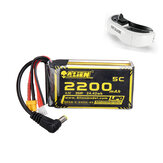 Batterie Lipo Alien Model 11.1V 2200mAh 3S 5C avec connecteur XT60 et connecteur DC pour Fatshark HDO2 DJI Goggles