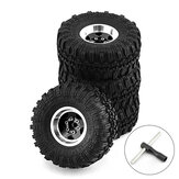 4 peças de pneus de roda de deserto de liga de alumínio de 1,0 polegada para peças de carro RC 1/18 TRX4M SCX24 FMS FCX18 FCX24 Furitek FX118.
