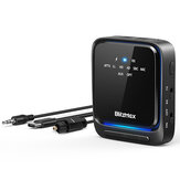 BlitzMax BT06 Transmitter Receiver bluetooth V5.2 apt Adaptive Low Latency HiFi Sound Optical Fiber Transmission Dual Link Pairing 2 in 1 Audio Mini Portable Adapter for PC TV Laptop Speaker