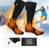 Επαναφορτιζόμενες ηλεκτρικές θερμαινόμενες κάλτσες χειμώνα με ελαστικά, υγιείς πόδια και θερμικές κάλτσες για σκι και άλλα αθλήματα στον ανοιχτό αέρα.