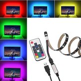 Fascia luminosa di sfondo per monitor TV LCD da 1M con alimentazione USB RGB 5050 SMD 30LED + kit telecomando RF a 17 tasti DC5V