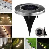 Solar Powered 12 LED enterrado luz sob a lâmpada de chão ao ar livre jardim decoração