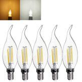 E14 4W Reine/Warme Weiße Edison Filament LED COB Flammenlampe 220-240V