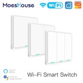 Moeshouse Tuya WiFi Smart-Wandlichtschalter, Neutralleiter erforderlich, Mehrfachsteuerungsverbindung in der Smart Life App, funktioniert mit Alexa