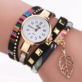 Relógios do quartzo do estilo da tela do relógio Folha do bracelete das senhoras DUOYA DY066