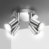 Elfeland 100-220V 4 Weg GU10 LED Draaibare Plafondlamp Lamp Bol Schijnwerper Bevestiging Huisverlichting