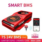 DALY BMS 7S 24V 80A 100A 120A 18650 Smart BMS защитная плата аккумулятора литий-ионного батарейного комплекса Зарядное напряжение 29,4V BMS PCM для электровелосипеда с вентилятором