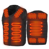 Унисекс Электрический жилет с 9 зонами нагрева, подогреваемая куртка на молнии, термальное тепло для зимней гонки