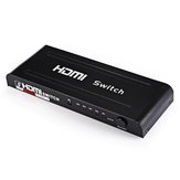 Switch HDMI 5 entradas 1 saída com controle remoto