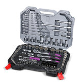 Minleaf ML-TS1 120-teiliger CR-V Multifunktions-Autoreparaturwerkzeugkasten mit Drehmomentschlüssel und Ratschenschlüssel-Combo-Werkzeugsatz für die Fahrzeugreparatur