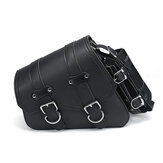 Universal Motorcycle Saddlebags Saddle Bag Black Leather For XL883 XL1200 04-UP