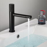 Grifo de mezclador de una sola palanca para fregadero de baño con grifo giratorio de 360 grados para agua caliente y fría, plateado y negro.