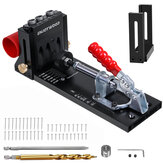 ENJOYWOOD XK4 Pocket Hole Jig Kit Aluminum Alloy Adjustable Woodworking Drilling Guide for Angled Holes with Drill Bit
