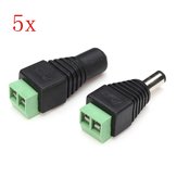 5 Pairs Male Female 12V DC Power Plug Jack Adapter Connector 5.5x2.1mm for CCTV 