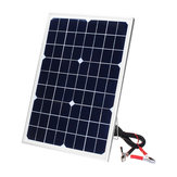 20W DC 12V Solar Panel USB Solar Battery Charger with 3m Crocodile Clip Wire