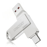 OSCOO 2-en-1 Type-C USB3.1 GEN1 Flash Unidad Unidad de pulgar de rotación de 360 ° 32G 64G 128G 256G Soporte OTG Disco USB Pendrive